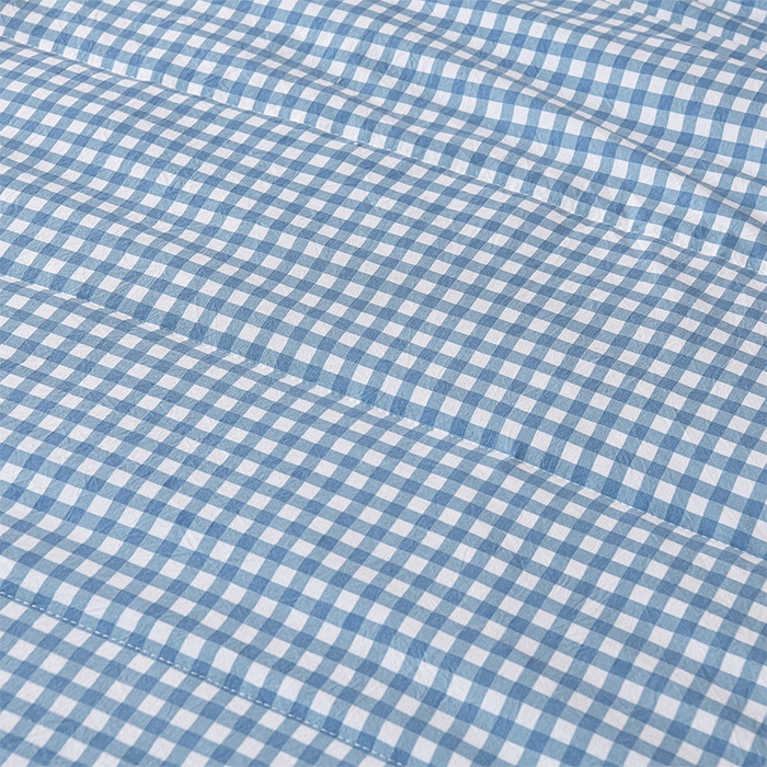 91家纺网 家纺一手货源 找家纺 绒宴家纺 2026新款水洗棉新疆棉花夏被格子款夏凉被空调被 蓝小格