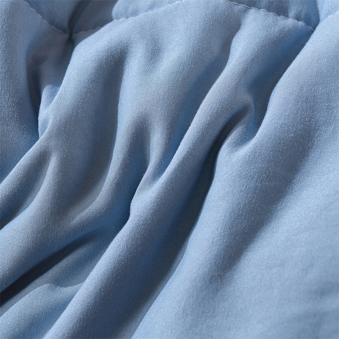 91家纺网 家纺一手货源 找家纺 绒宴家纺 2026新款水洗棉新疆棉花夏被格子款夏凉被空调被 蓝小格