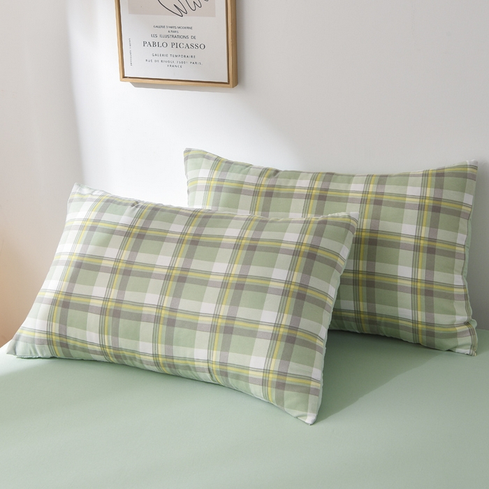 91家纺网 家纺一手货源 找家纺 绒宴家纺 2026新款水洗棉新疆棉花夏被格子款夏凉被空调被 简兮-绿