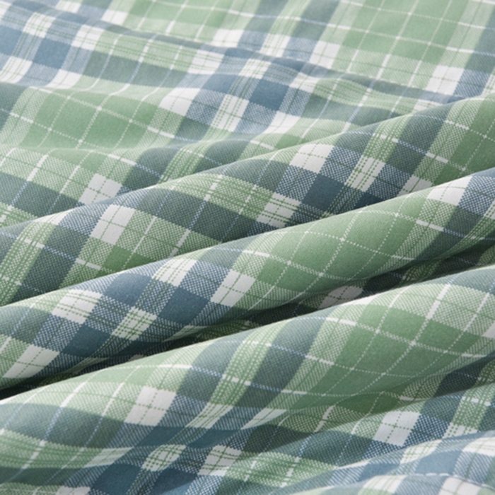 91家纺网 家纺一手货源 找家纺 绒宴家纺 2026新款水洗棉新疆棉花夏被格子款夏凉被空调被 冰川-绿