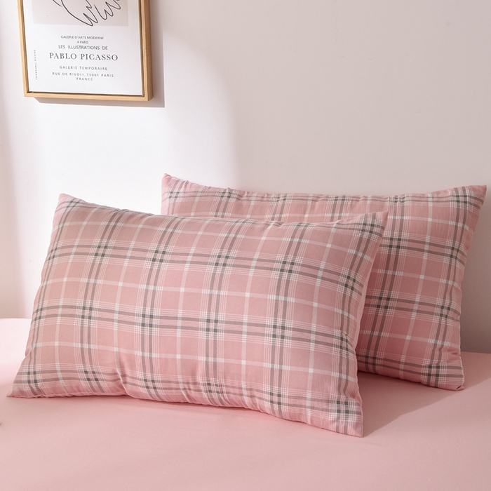 91家纺网 家纺一手货源 找家纺 绒宴家纺 2026新款水洗棉新疆棉花夏被格子款夏凉被空调被 乔南-粉