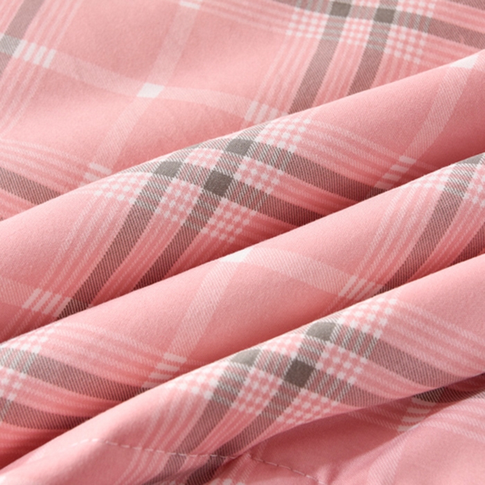 91家纺网 家纺一手货源 找家纺 绒宴家纺 2026新款水洗棉新疆棉花夏被格子款夏凉被空调被 乔南-粉