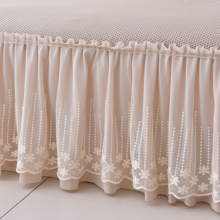 91家纺网 家纺一手货源 找家纺 （总）铠畅家纺 2026新款凉感豆豆床裙三件套--幸运草