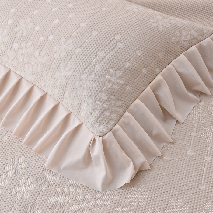 91家纺网 家纺一手货源 找家纺 （总）铠畅家纺 2026新款凉感豆豆床裙三件套--幸运草