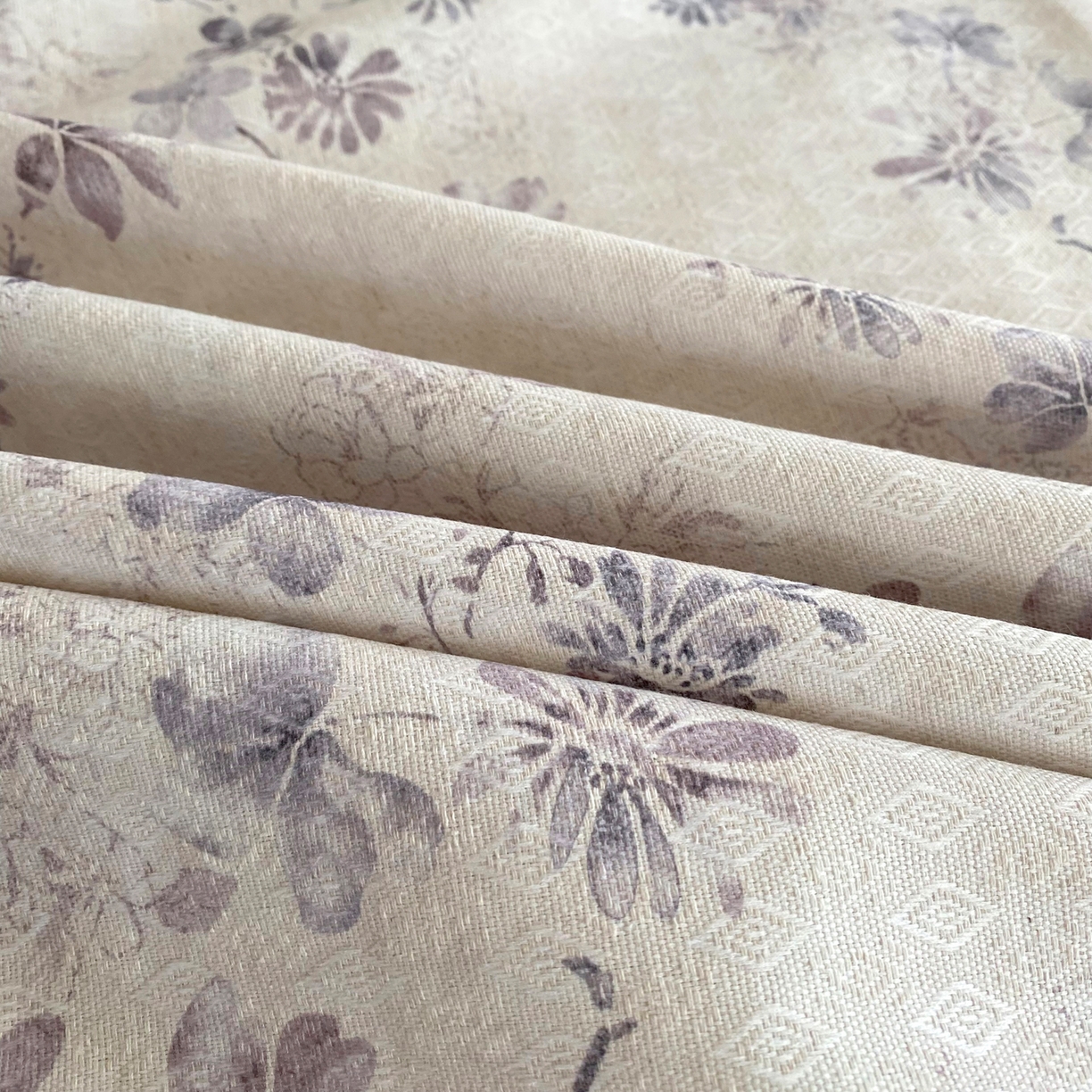 91家纺网 家纺一手货源 找家纺 首爱家纺 2026新款亚麻老粗布印花床单 云舒