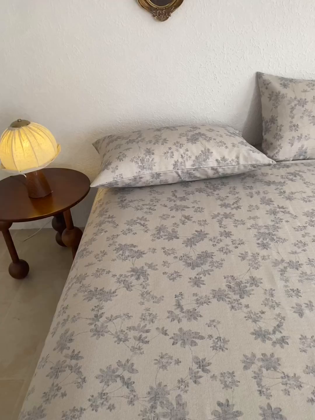 91家纺网 家纺一手货源 找家纺 首爱家纺 2026新款亚麻老粗布印花床单 青岚