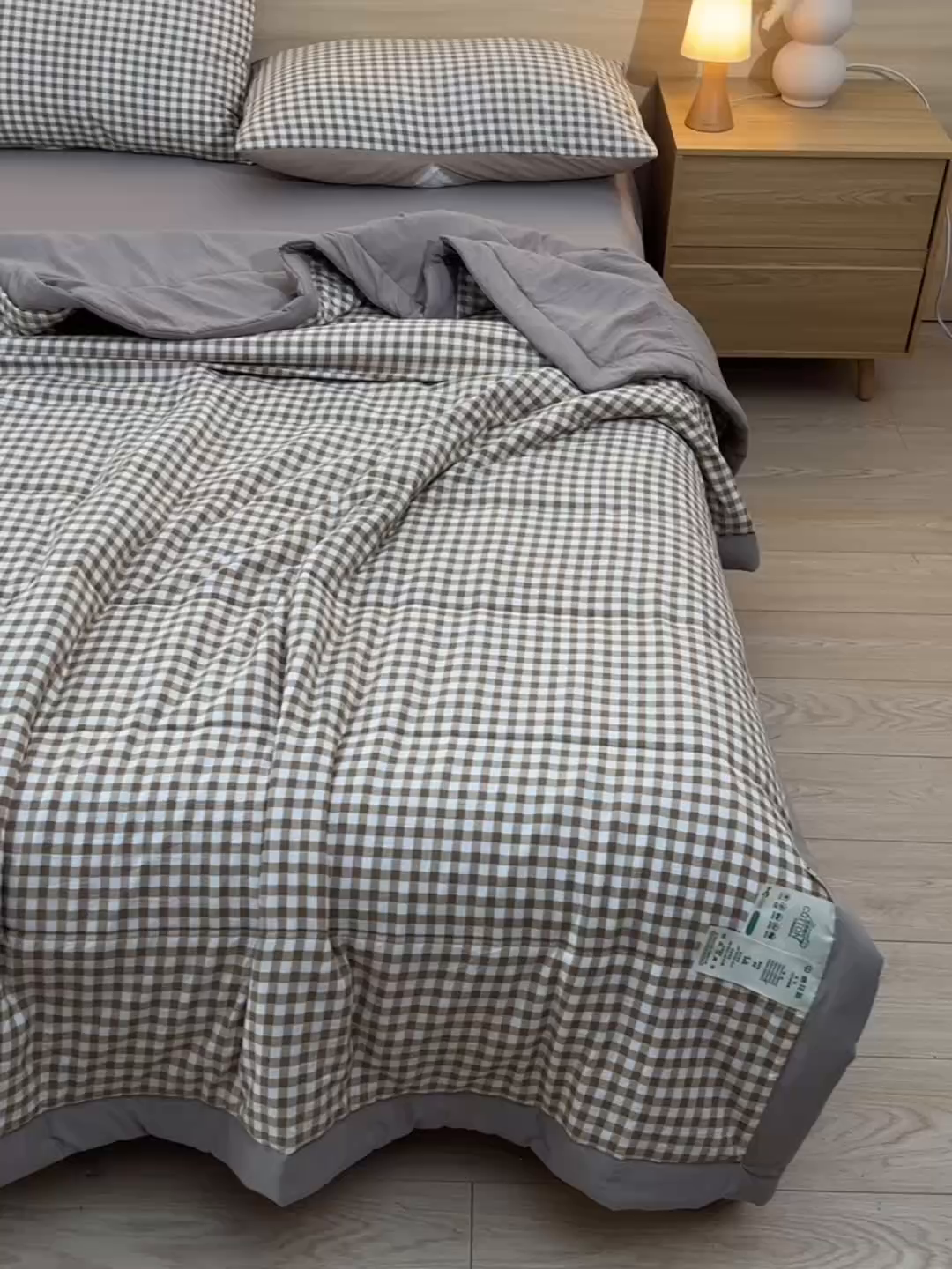 91家纺网 家纺一手货源 找家纺 绒宴家纺 2026新款水洗棉新疆棉花夏被格子款夏凉被空调被 暖阳格