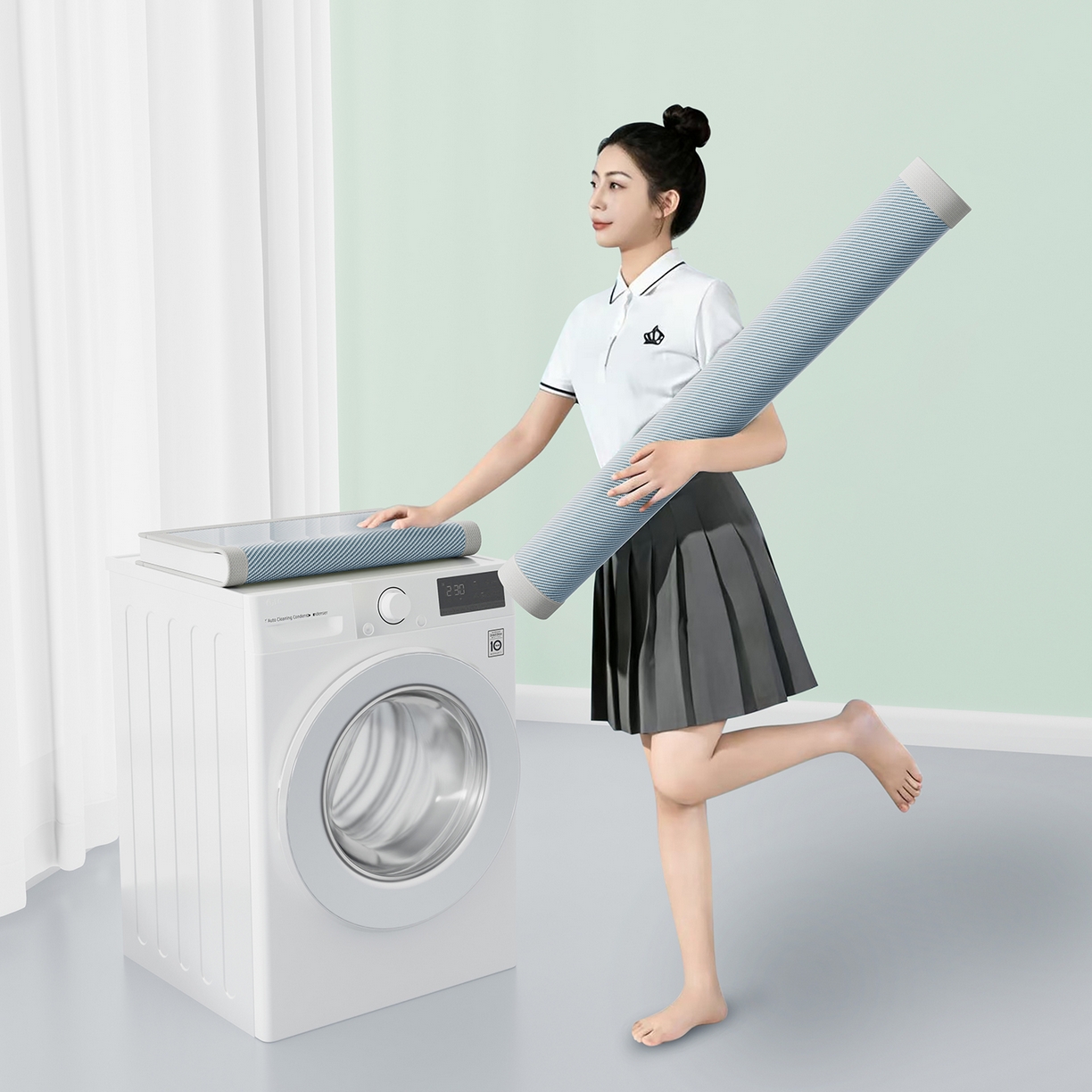 91家纺网 家纺一手货源 找家纺 奇丝雅 2026新款夏季A类艾草碳光凉席三明治冰丝凉席家用冰丝席可机洗学生宿舍上下铺空调软席三件套-学生床 艾草-蓝（三明治网底）