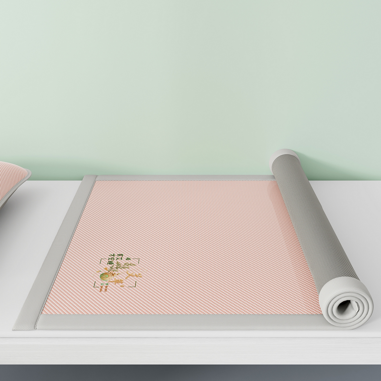 91家纺网 家纺一手货源 找家纺 （总）奇丝雅 2026新款夏季A类艾草碳光凉席三明治冰丝凉席家用冰丝席可机洗学生宿舍上下铺空调软席三件套-学生床