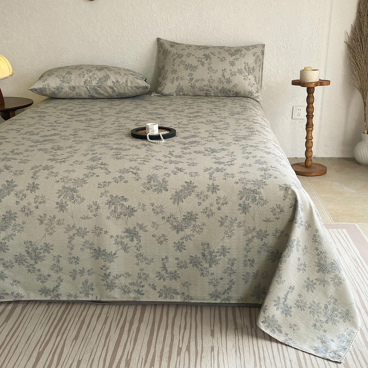 91家纺网 家纺一手货源 找家纺 （总）棉乐町家居 2026新款亚麻老粗布印花床单