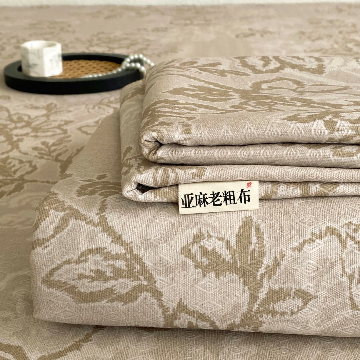 棉乐町家居 2026新款亚麻老粗布印花床单 素然