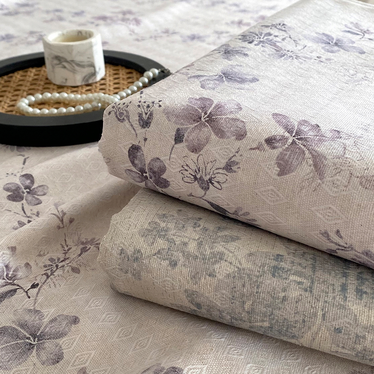 91家纺网 家纺一手货源 找家纺 棉乐町家居 2026新款亚麻老粗布印花床单 云舒