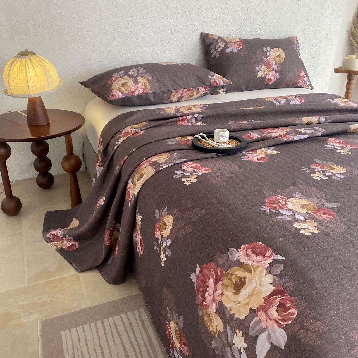 91家纺网 家纺一手货源 找家纺 棉乐町家居 2026新款亚麻老粗布印花床单 丁兰