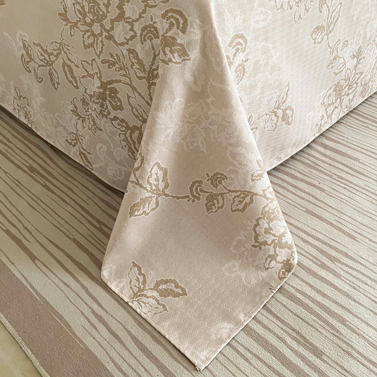 91家纺网 家纺一手货源 找家纺 棉乐町家居 2026新款亚麻老粗布印花床单 素然