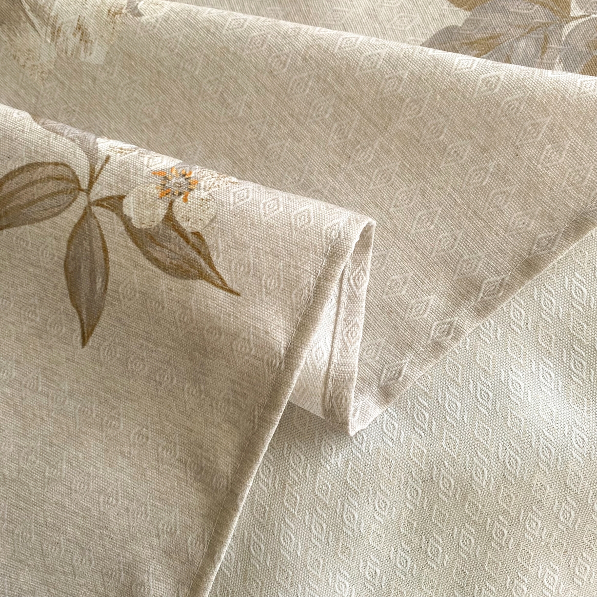 91家纺网 家纺一手货源 找家纺 金泰莱 2026新款亚麻老粗布印花床单 晚棠