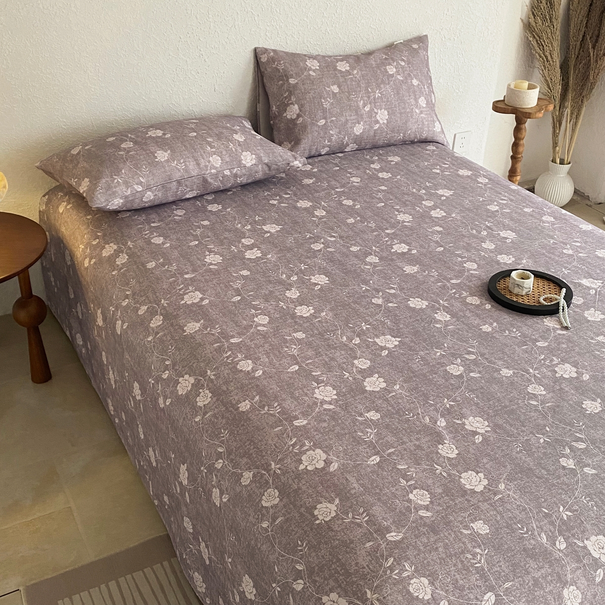 91家纺网 家纺一手货源 找家纺 金泰莱 2026新款亚麻老粗布印花床单 沐瑶