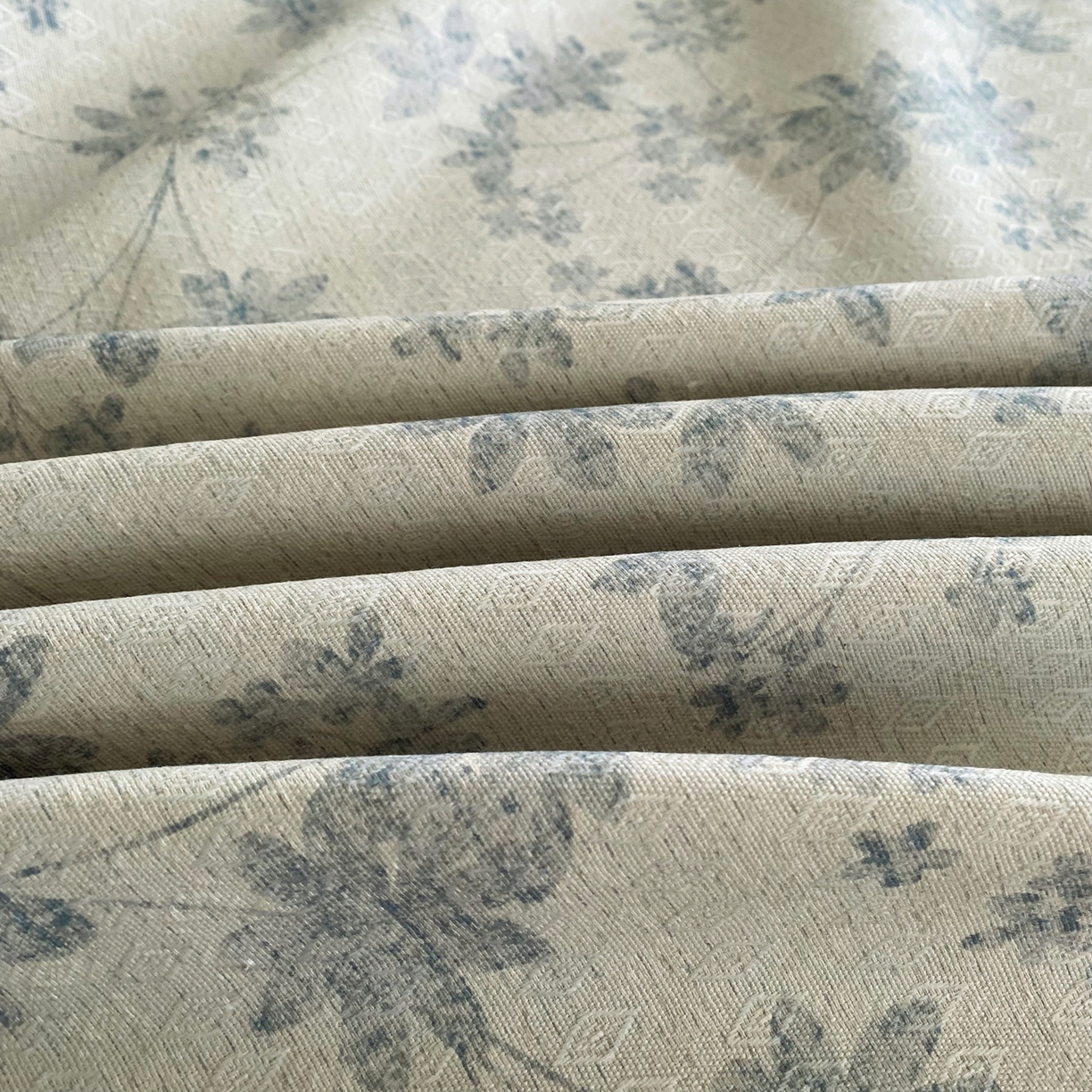 91家纺网 家纺一手货源 找家纺 金泰莱 2026新款亚麻老粗布印花床单 青岚