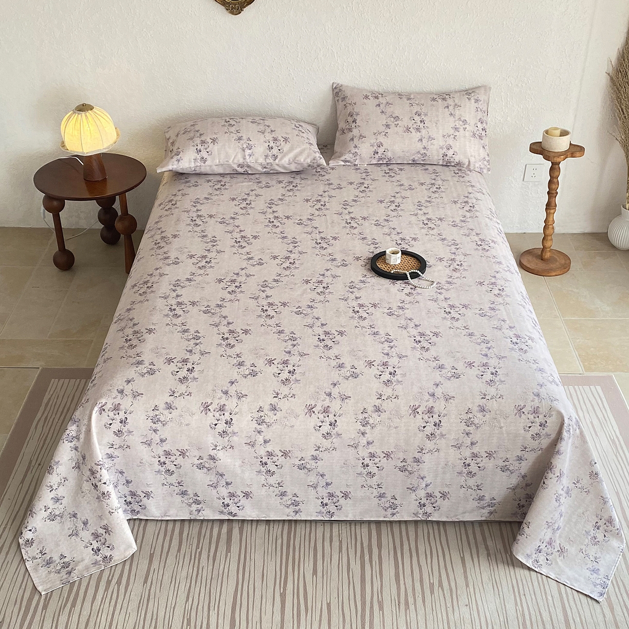 91家纺网 家纺一手货源 找家纺 （总）金泰莱 2026新款亚麻老粗布印花床单