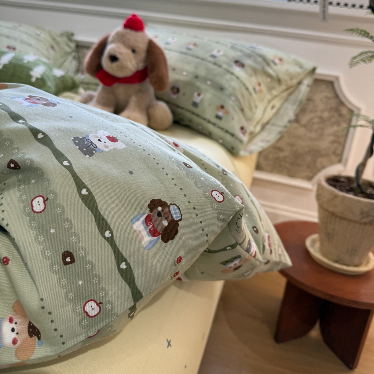 91家纺网 家纺一手货源 找家纺 （总）呗旺鹿 2026新款全棉纯棉40支13070卡通印花四件套-第二波