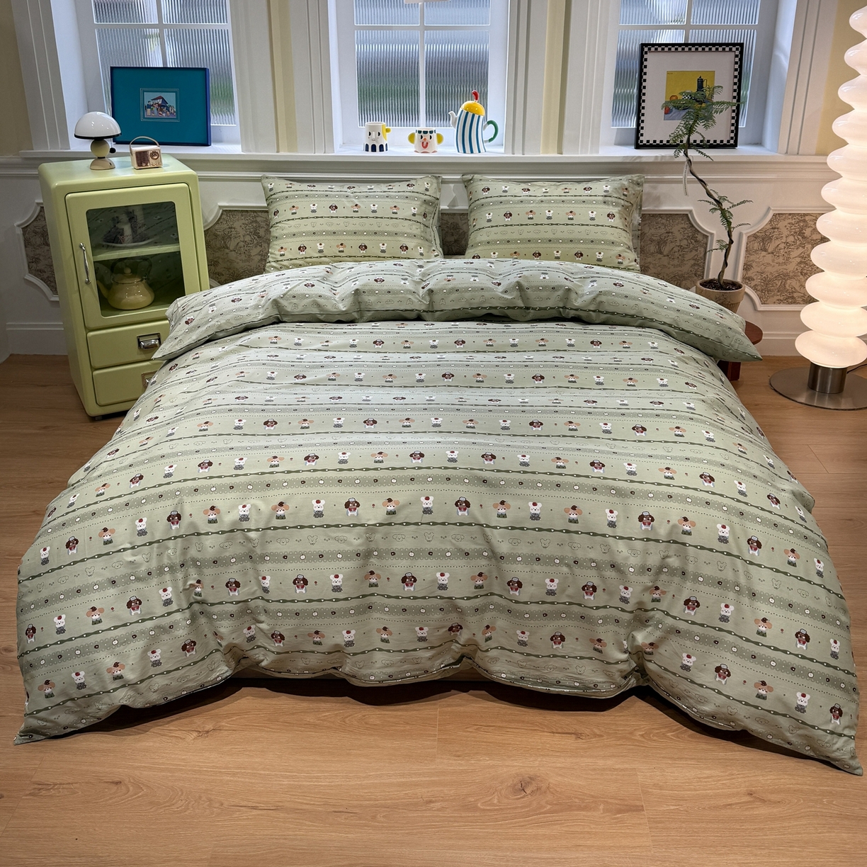 91家纺网 家纺一手货源 找家纺 （总）呗旺鹿 2026新款全棉纯棉40支13070卡通印花四件套-第二波