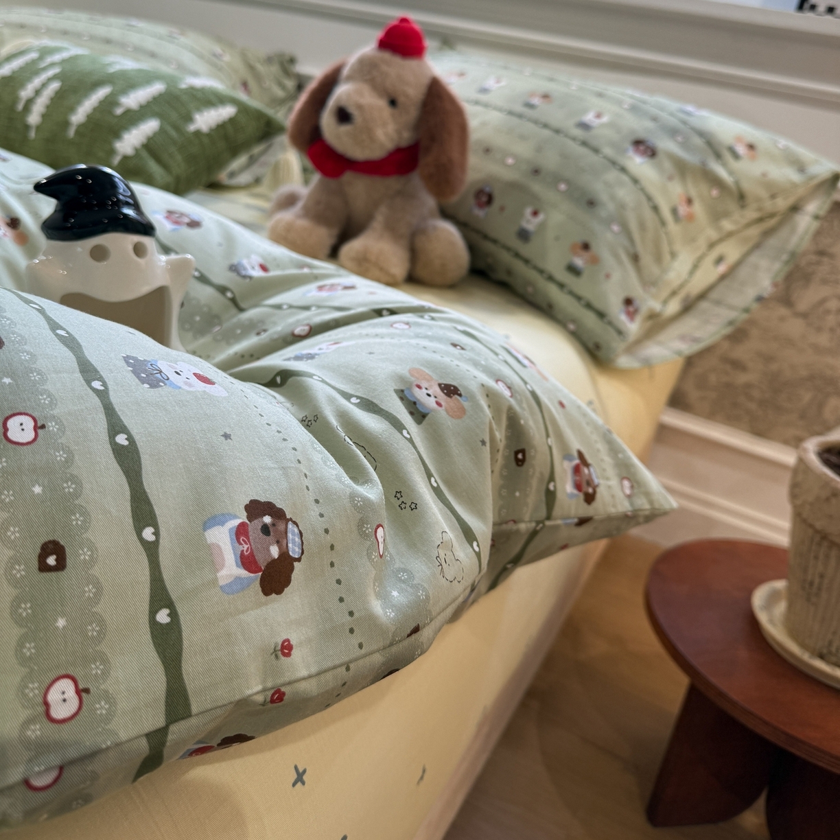 91家纺网 家纺一手货源 找家纺 （总）呗旺鹿 2026新款全棉纯棉40支13070卡通印花四件套-第二波