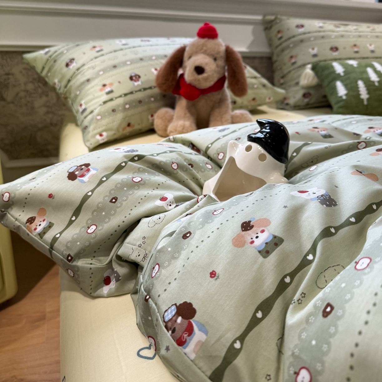 91家纺网 家纺一手货源 找家纺 （总）呗旺鹿 2026新款全棉纯棉40支13070卡通印花四件套-第二波