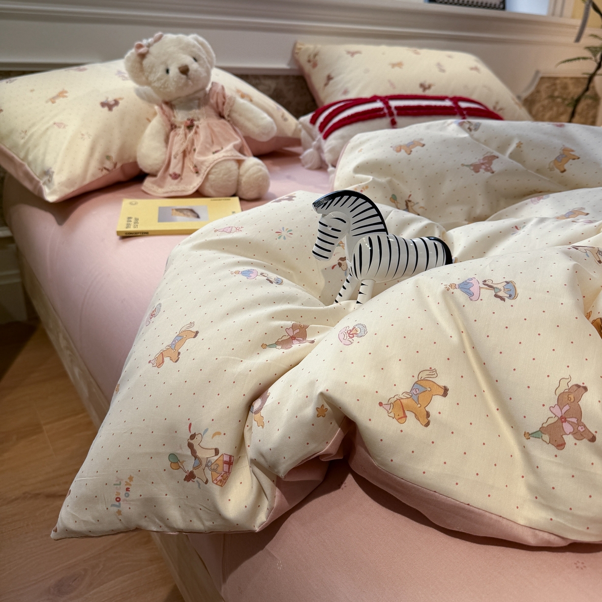 呗旺鹿 2026新款全棉纯棉40支13070卡通印花四件套-第二波 礼物小马