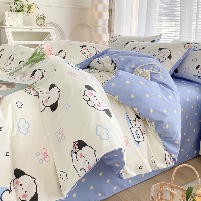 91家纺网 家纺一手货源 找家纺 （总）宇彬家纺 2026直播新款13372A类全棉纯棉印花床单床笠款四件套和单被套喷气清新简约