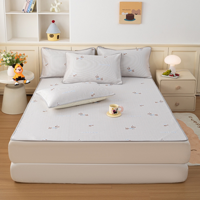 91家纺网 家纺一手货源 找家纺 （总）美达家纺 2026新款提花床盖冰丝针织凉席