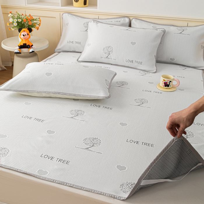 91家纺网 家纺一手货源 找家纺 （总）美达家纺 2026新款提花床盖冰丝针织凉席