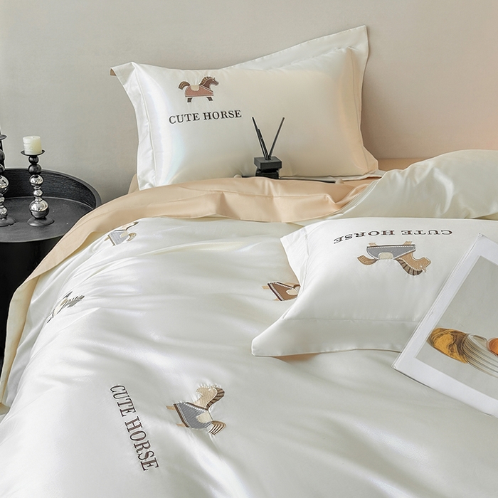 91家纺网 家纺一手货源 找家纺 （总）618家纺 2026新款A类50S-100 支全长绒棉棉纯棉绣花四件套-爱马系列