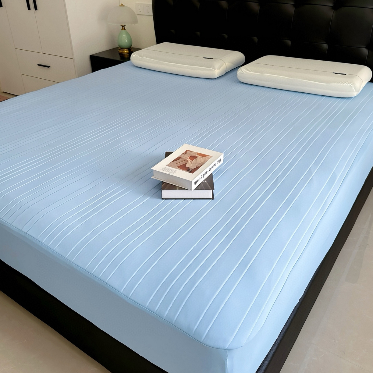 91家纺网 家纺一手货源 找家纺 兜米家居 2026新款夏日睡眠自然凉感夏凉垫 天蓝