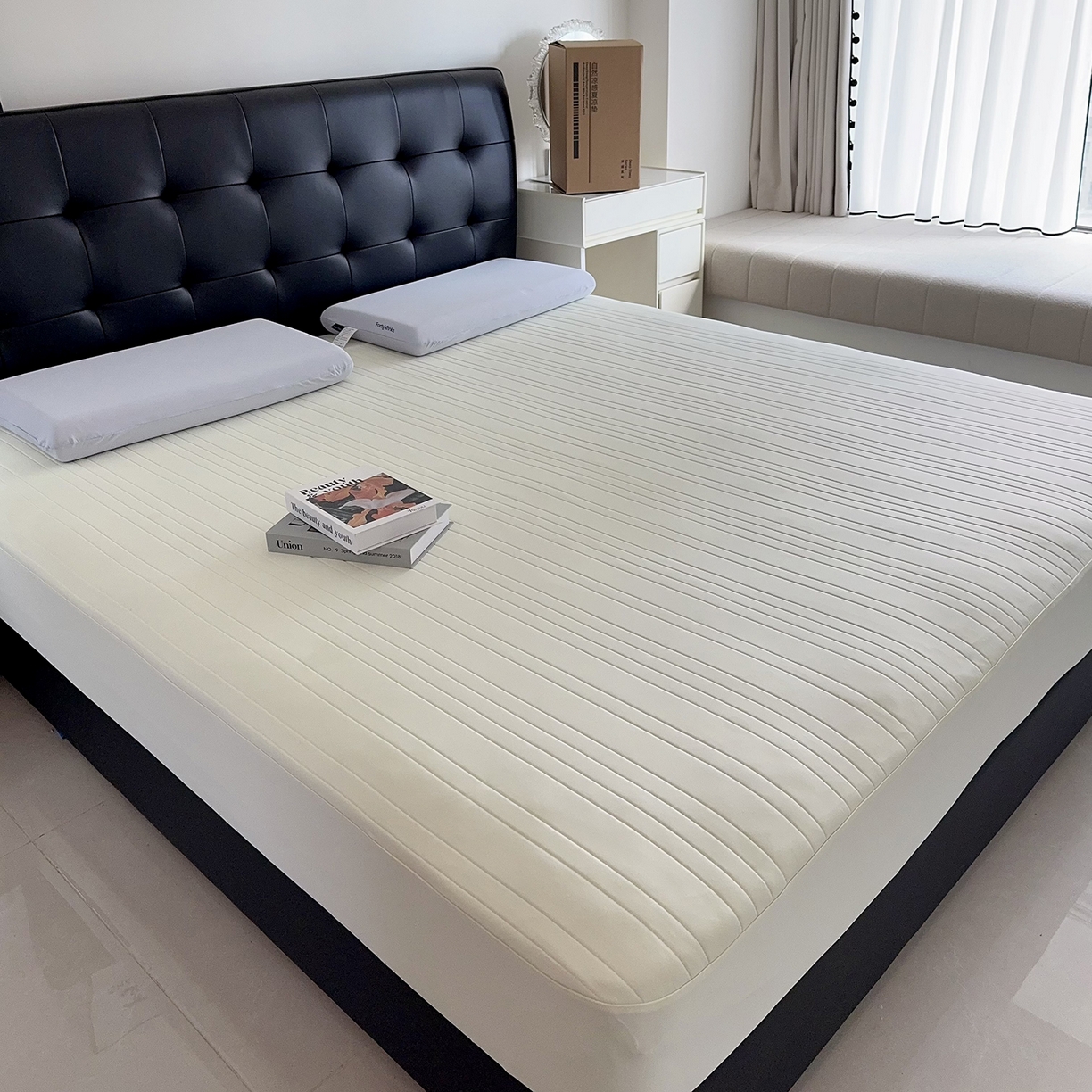 91家纺网 家纺一手货源 找家纺 兜米家居 2026新款夏日睡眠自然凉感夏凉垫 浅黄