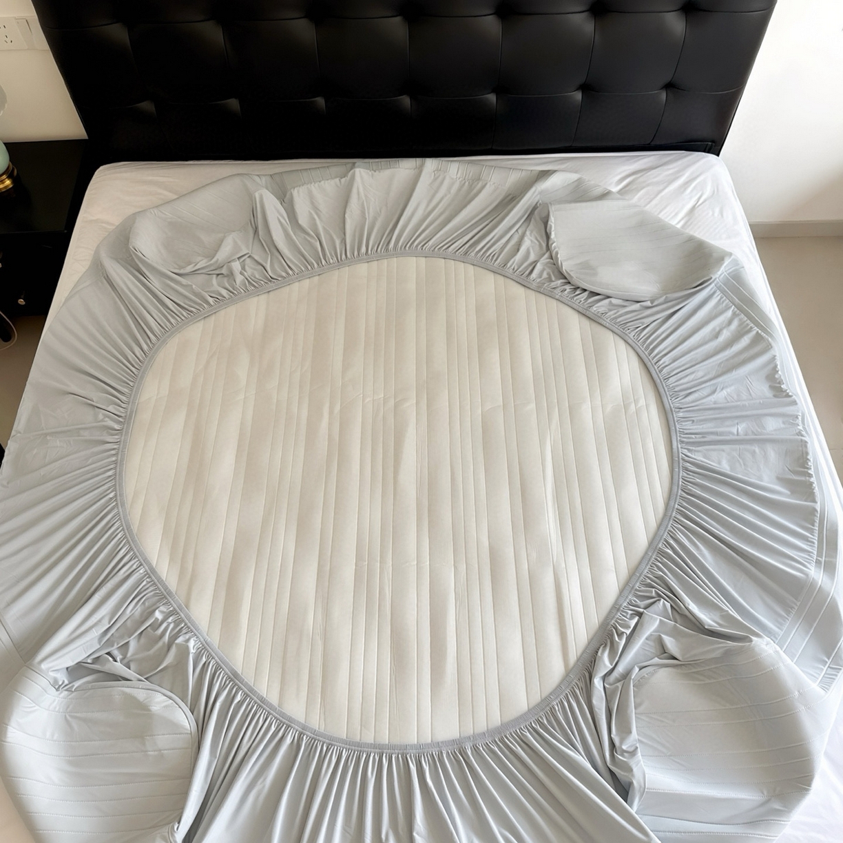 91家纺网 家纺一手货源 找家纺 兜米家居 2026新款夏日睡眠自然凉感夏凉垫 淡灰