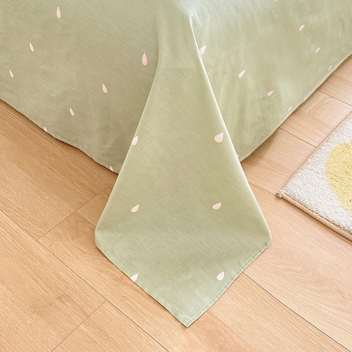 91家纺网 家纺一手货源 找家纺 宇彬家纺 2026直播新款13372A类全棉纯棉印花床单床笠款四件套和单被套喷气清新简约 花儿朵朵-粉