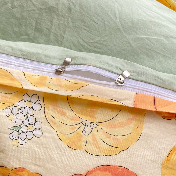 91家纺网 家纺一手货源 找家纺 宇彬家纺 2026直播新款13372A类全棉纯棉印花床单床笠款四件套和单被套喷气清新简约 南瓜乐园