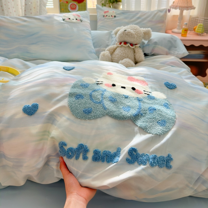 91家纺网 家纺一手货源 找家纺 （总）曼之夏 2026新款50支长绒棉毛巾绣四件套