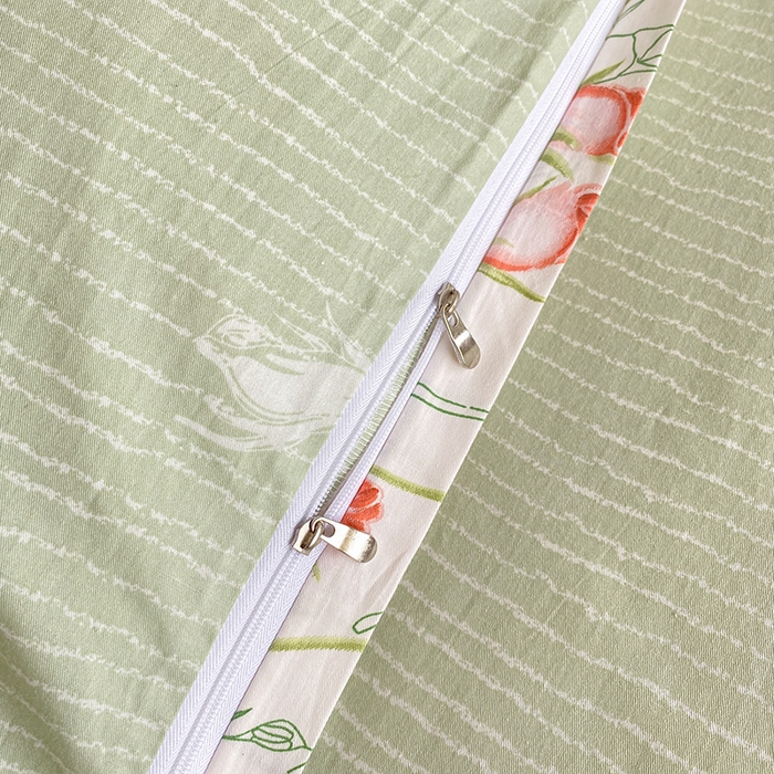 91家纺网 家纺一手货源 找家纺 宇彬家纺 2026直播新款13372A类全棉纯棉印花床单床笠款四件套和单被套喷气清新简约 南茜花园