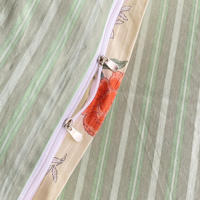 91家纺网 家纺一手货源 找家纺 宇彬家纺 2026直播新款13372A类全棉纯棉印花床单床笠款四件套和单被套喷气清新简约 浅尝春色