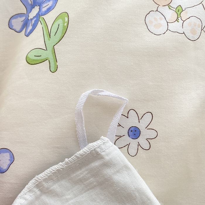 91家纺网 家纺一手货源 找家纺 宇彬家纺 2026直播新款13372A类全棉纯棉印花床单床笠款四件套和单被套喷气清新简约 蓝调时光