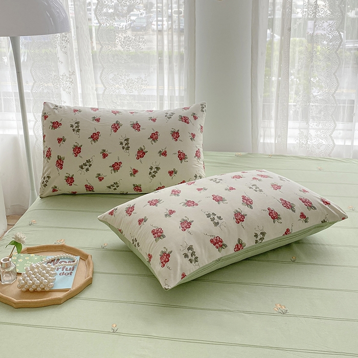 91家纺网 家纺一手货源 找家纺 宇彬家纺 2026直播新款13372A类全棉纯棉印花床单床笠款四件套和单被套喷气清新简约 葡香满庭