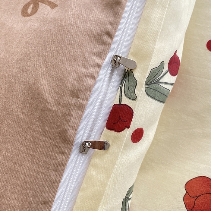 91家纺网 家纺一手货源 找家纺 宇彬家纺 2026直播新款13372A类全棉纯棉印花床单床笠款四件套和单被套喷气清新简约 束朵（红）