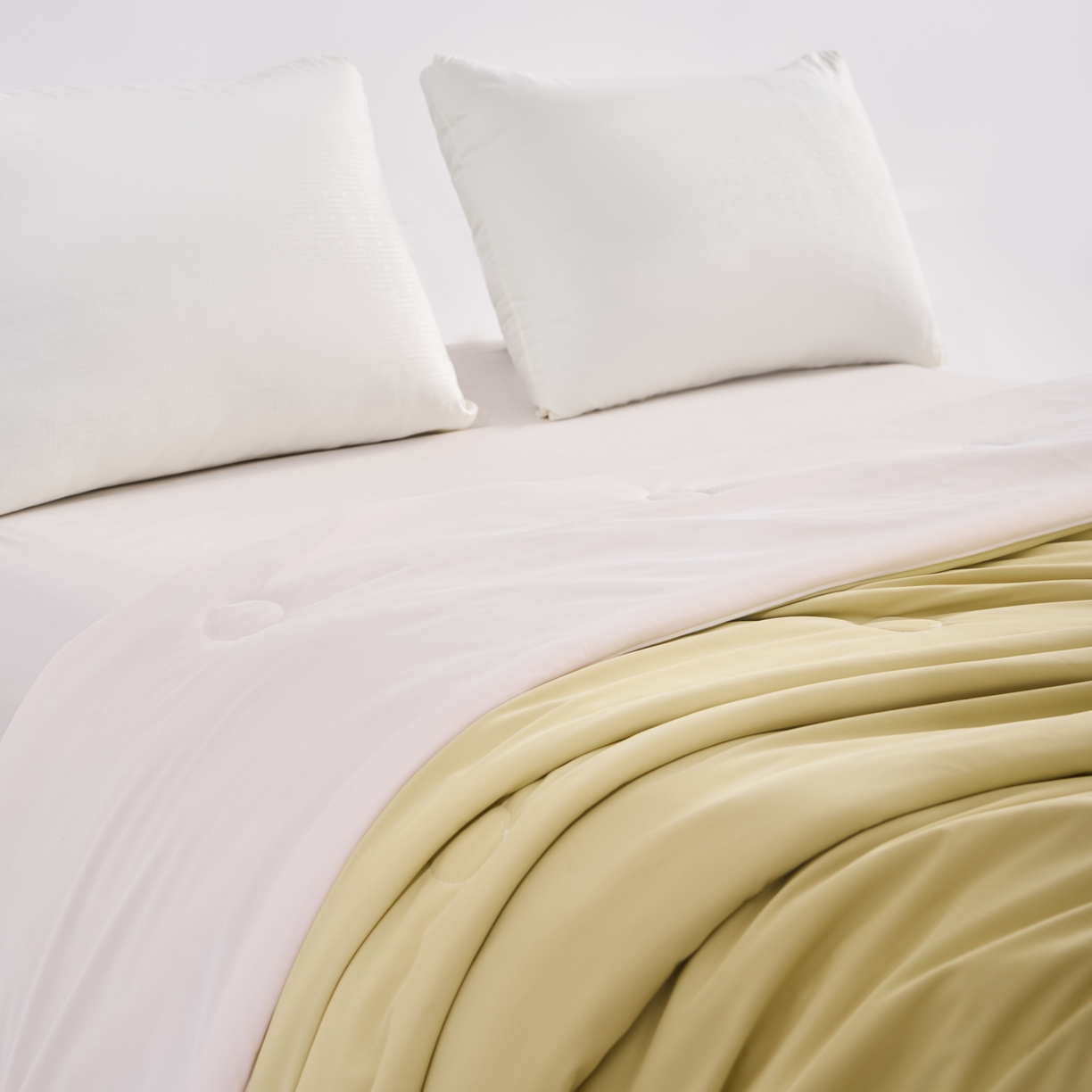 91家纺网 家纺一手货源 找家纺 漫仙阁家纺 2026年新款纯色凉感丝夏被空调被学生宿舍夏被夏凉被 奶油白+芝士黄