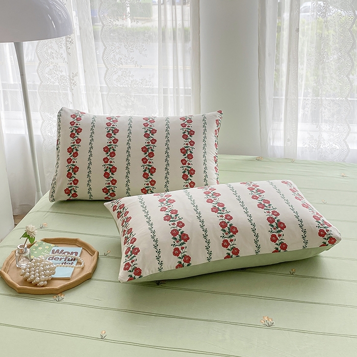 91家纺网 家纺一手货源 找家纺 宇彬家纺 2026直播新款13372A类全棉纯棉印花床单床笠款四件套和单被套喷气清新简约 颂姿