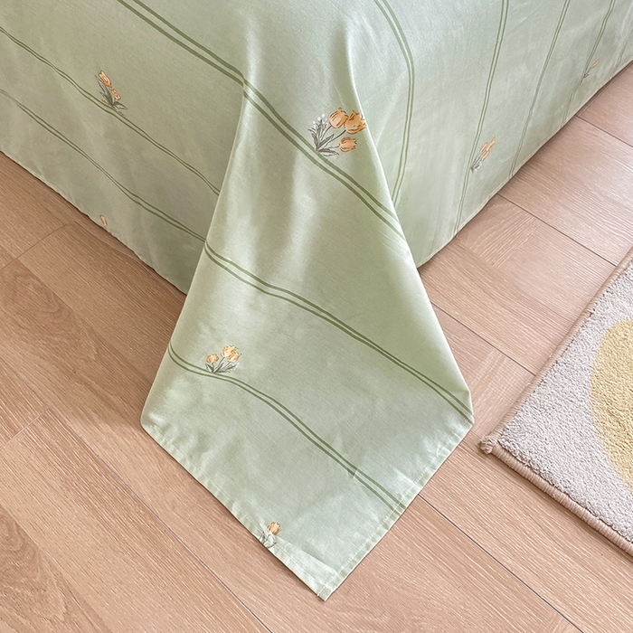 91家纺网 家纺一手货源 找家纺 宇彬家纺 2026直播新款13372A类全棉纯棉印花床单床笠款四件套和单被套喷气清新简约 天空之境