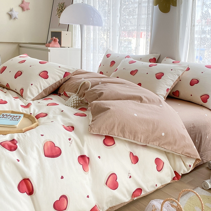 91家纺网 家纺一手货源 找家纺 宇彬家纺 2026直播新款13372A类全棉纯棉印花床单床笠款四件套和单被套喷气清新简约 心雅