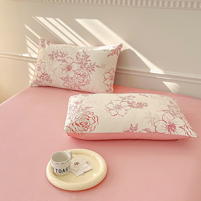 91家纺网 家纺一手货源 找家纺 宇彬家纺 2026直播新款13372A类全棉纯棉印花床单床笠款四件套和单被套喷气清新简约 东方国潮