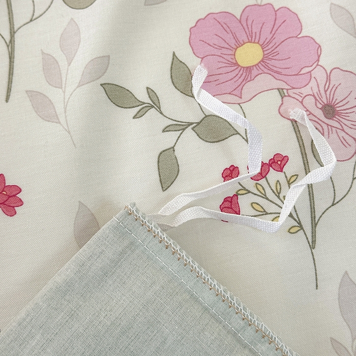 91家纺网 家纺一手货源 找家纺 宇彬家纺 2026直播新款13372A类全棉纯棉印花床单床笠款四件套和单被套喷气清新简约 花漫蹊粉