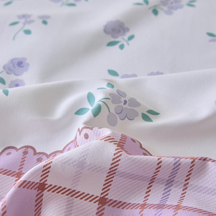 91家纺网 家纺一手货源 找家纺 大元 2026新款全棉纯棉老粗布凉席席子单床单 床单单件 紫格薰衣草