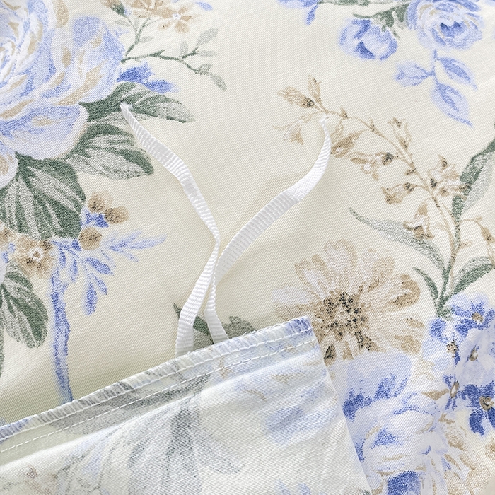 91家纺网 家纺一手货源 找家纺 宇彬家纺 2026直播新款13372A类全棉纯棉印花床单床笠款四件套和单被套喷气清新简约 朵朵飘香